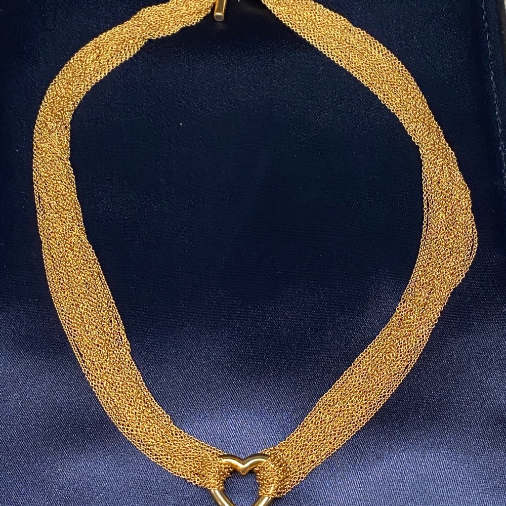 Tiffany & Co 18k Gold Heart Multi Strand Necklace